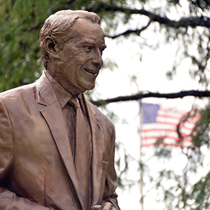 Sen. Bob Dole bronze statue on campus