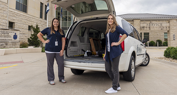 Faculty members Alexandra Klales (left) and Ashley Maxwell lead the Washburn University Forensic Anthropology Recovery Unit. Washburn is one of only five U.S. schools to allow undergraduate students to do active forensic casework. 