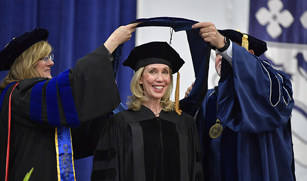 Teri Wood receiving her honorary degree