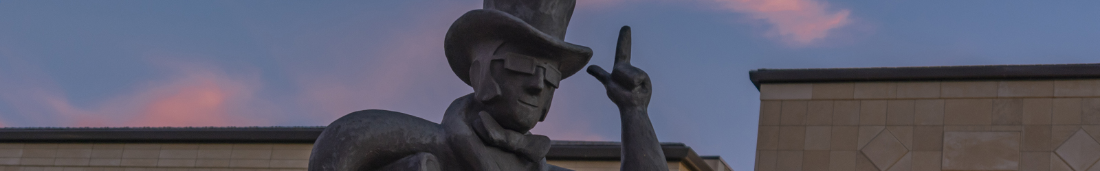 Ichabod statue and pink clouds