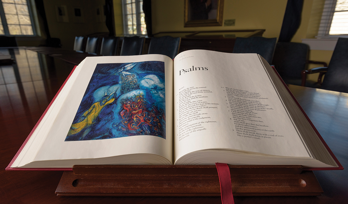 Washburn College Bible opened to an inside page