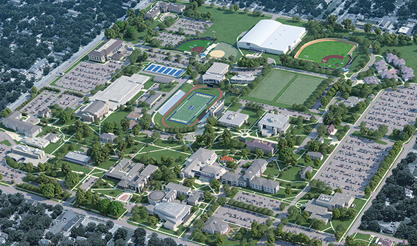 An arial view of Washburn University